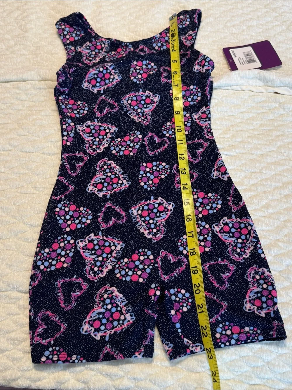 NEW Just Imagine Gymnastics Leotard Biketard Dance Size medium 8/10 Hearts